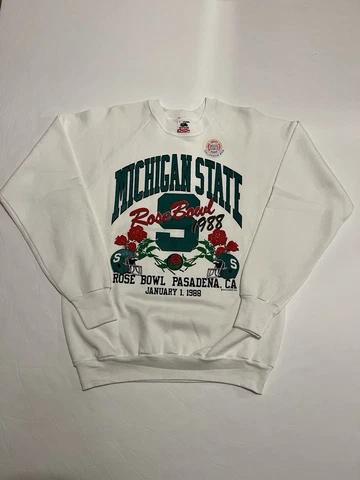 Vintage NOS Michigan State Spartans 1988 Rose Bowl Sweatshirt Large Made In USA Cover