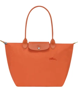 Longchamp Le Pliage Green Large Nylon Tote Shoulder Bag ~NIP~ CARROT - Picture 1 of 5
