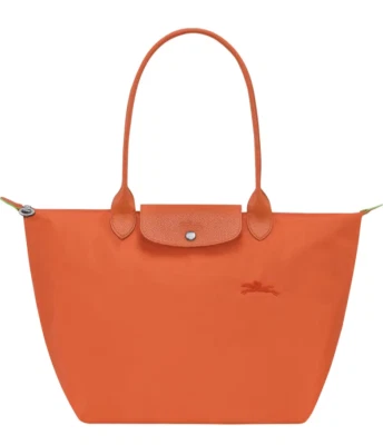 Longchamp Le Pliage Green Large Nylon Tote Shoulder Bag ~NIP~ CARROT - Image 1 of 4