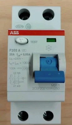 ABB F202 A, 2 Polig, 25A, 0,03A - Bild 1 von 3