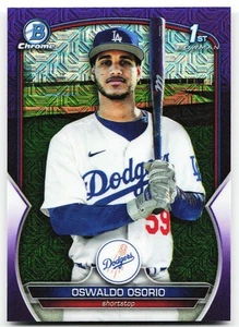 🔥 2023 Bowman Chrome #BCP-152 Oswaldo Osorio Prospects Purple Mojo #/299 - Picture 1 of 2