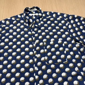 Vintage Perry Ellis 100% Rayon Shirt Men's XL Geometric Golf Balls USA 90s - Picture 1 of 6
