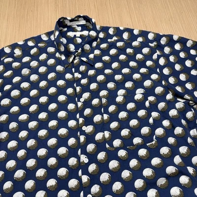 Vintage Perry Ellis 100% Rayon Shirt Men's XL Geometric Golf Balls USA 90s - Image 1 of 4