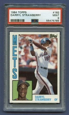 1984 DARRYL STRAWBERRY ROOKIE TOPPS PSA 9 MINT NEW YORK METS LEGEND (#182) RZC - Image 1 of 3