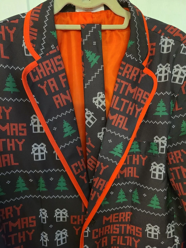 Blazer Solo en Casa MEDIANO Para Hombre Feo Navidad Suéter Vacaciones Chaqueta y Corbata Traje Foto 1 de 4