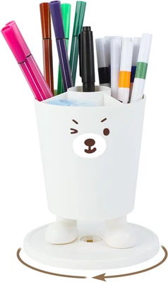 Drehbarer Stiftehalter 360 Grad mit 4 Fächern Kinder Stiftebox Büro Zuhause - Bild 1 von 4