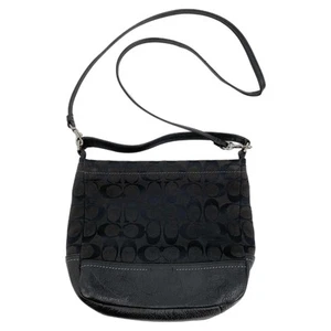 Coach Black Logo Zip Crossbody Bag | Leather Classic Style - Picture 1 of 6