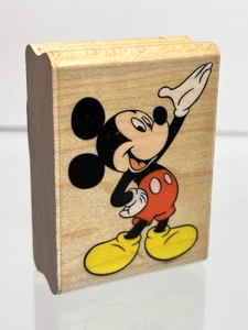 Disney Mickey Mouse "Mickey Presents" Rubber Stampede Wooden Craft Stamp 324-D - Picture 1 of 8