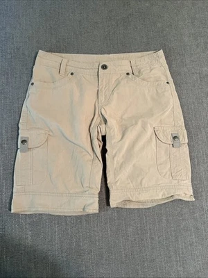 Kuhl Women's SPLASH 10 Inseam Vtg Patinadye Cargo Shorts Beige Sz 6 Hiking - Image 1 of 4