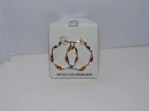 NEU 18K Gold über Sterling Silber Creolen - Bild 1 von 2