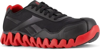 Mens Reebok Work High Zig Pulse Work Black Red Composite Toe RB3016 10 W $110 - Image 1 of 4