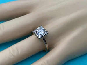 VTG 18K White Gold/Diamond  1940's Solitaire Engagement Ring Sz.9-3.3g APPRAISED - Picture 1 of 16