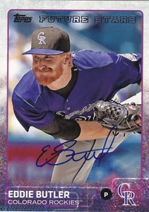 EDDIE BUTLER COLORADO ROCKIES SIGNED 2015 TOPPS UPDTE BASEBALL CARD CHICAGO CUBS - Picture 1 of 1