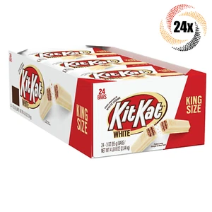 Full Box 24x Packs Kit Kat White Chocolate Wafers Candy Bars | King Size 3oz | - Picture 1 of 4