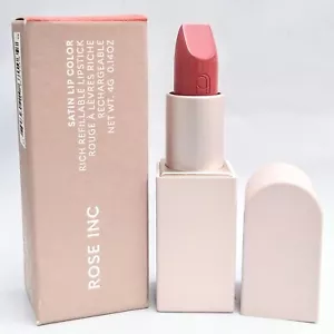 Rose Inc Satin Lip Color Rich Refillable Lipstick POETIC / Muted Coral / NIB - Picture 1 of 3