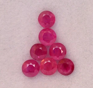 2,42 kt Natürlicher Rubin Rundschliff 4 mm Posten 07 Stck. Burma Kalibriert Lose Edelsteine - Bild 1 von 5