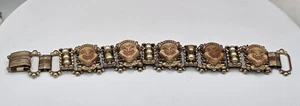 Vintage Asian inspired Japanese carved face bracelet - Foto 1 di 16
