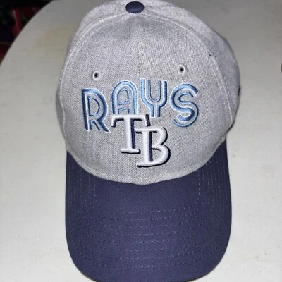 Tampa Bay Rays Baseball Buckle-back Gray & Navy Brim Hat New Era 9Twenty- Youth - Image 1 of 4