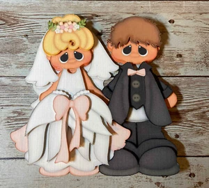 Bride & Groom  Wedding paper piecing premade piecing  die cut CFAIRIES - Picture 1 of 3