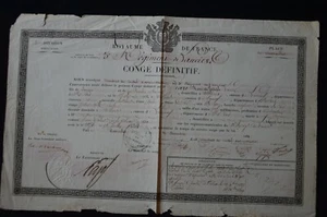 CONGE DEFINITIF 3° REGIMENT DE LANCIERS-1839 CAVALERIE MONARCHIE-LOUIS PHILIPPE - Picture 1 of 5