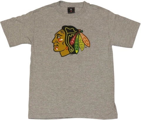 Chicago Blackhawks Mascot Logo Grey T-Shirt Cover