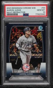 2023 Bowman Mega Box Chrome Navy Mojo Refractor 15/175 Aaron Judge PSA 10 GEM MT