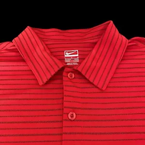 Nike Polo Style Herren Golf Performance Shirt rot schwarz gestreift - Bild 1 von 14