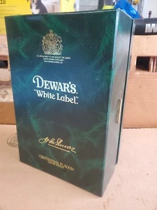VINTAGE DEWARS WHITE LABEL JOHN DEWAR CENTENNIAL FLAGON WITH ORIGINAL BOX - Picture 1 of 10