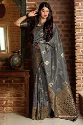 Bollywood Indian Pakistani Saree Party Wear designer Traditional ethnic Sari - Imagem 1 de 4