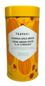 Neu Teavana Pumpkin Spice Brulee leer gelb 8 Unzen Tee Dose Kanister - kein Tee - Bild 1 von 3