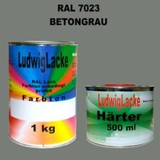 Heizkörperlack RAL 7023 Betongrau 1,5 kg glänzend & 10 tlg. Pinselset