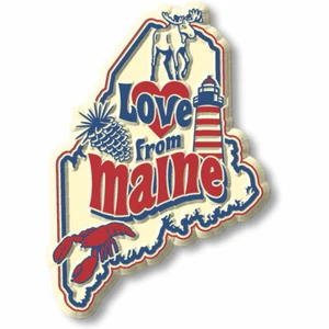 "Love from Maine" Vintage State Magnet by Classic Magnets - Picture 1 of 5