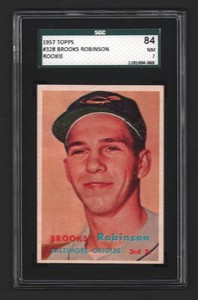 Brooks Robinson Orioles HOF 1957 Topps #328 Rookie Card Rc SGC 84 ( NM 7 )