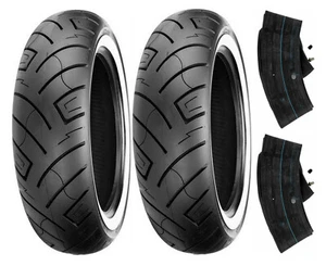 Shinko 130/90-16 & 170/80-15 777 White Wall Tires & Tubes VL800/VZ800 & V-Star - Picture 1 of 1