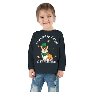 Corgi Shenanigans Toddler Tee, Cute Kids Apparel, St. Patrick's Day Gift, Fun - Picture 1 of 6