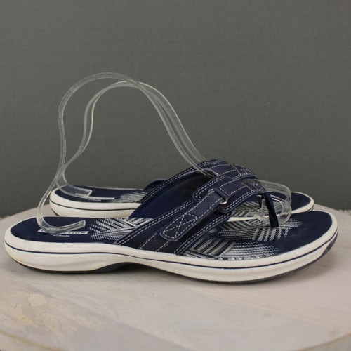 Sandali donna Clarks collezione tanga 9 blu slide on casual spiaggia comodi