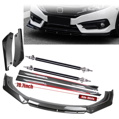 Front Rear Bumper Lip+78.7"Side Skirt Extension For Volkswagen Jetta Body Kits - Изображение 1 из 4
