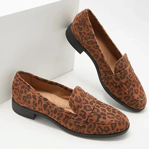 Mocassini slip on leopardati Collection by Clarks in pelle trish salice donna 12 nuovi