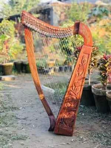 22 String Irish Harp Solid Rosewood Musical Lever Harp Free Strings Set,Key,Bag - Picture 1 of 4