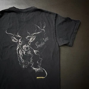 Buck Wear Smoke Em T Shirt Mens Medium Black Faded Y2k Country Outdoors Hunt - Picture 1 of 10