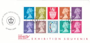 Stamp Show Exhibition Souvenir Sheet GB Used Earls Court London 2000 (147688) - Picture 1 of 1