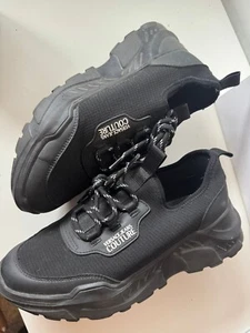 Versace Jeans Couture Men's Mesh Leather Sneakers Black Shoes Size EU 41 / 8 US - Picture 1 of 6