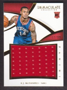 2014-15 Immaculate Collection Rookie Jersey #RJ-KJ K.J. McDaniels 12/99