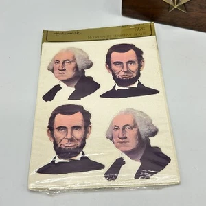 Vintage Hallmark Drucksiegel Präsidenten Abe Lincoln George Washington 4. Juli - Bild 1 von 4