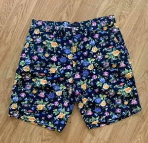 Pantalones Cortos Polo Ralph Lauren Estampado Floral Algodón Lino Talla 32 Frente Plano Recto - Imagen 1 de 6