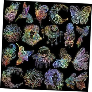 80 Pieces Large Size Holographic Stickers, Glitter Shiny Iridescent - Picture 1 of 7