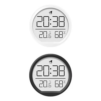 Digital Alarm Clock Wall Clock Round 7.4cm Battery Powered for Bedroom - Image 1 of 2