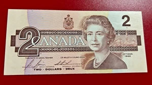 1986 CANADA 2 DOLLARS BANKNOTE UNCIRCULATED - Picture 1 of 2