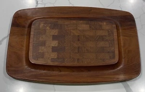 Dansk IHQ Teak Holz Tablett Platte Käse Servierbrett MCM Jens Quistgaard Danish - Bild 1 von 4