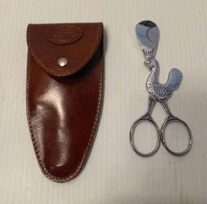 Da Vinci Chicken Rooster Silver Cigar Cutter W/ Leather Case Made in Italy - Picture 1 of 2